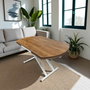 Hanah Home Mesa de Comedor Extensible Yan Yari Oval - Nogal y Blanco